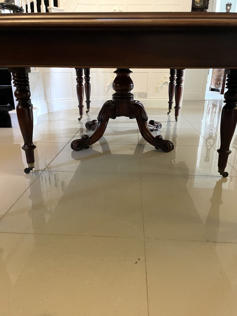 Rare Irish 12/14 Seater Metamorphic Antique Victorian Superb Quality Figured Mahogany Dining Table - Image 19